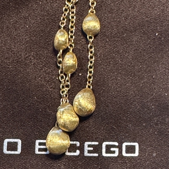 Authentic Marco Bicego Gold studs with Chain Drop Earrings - Picture 4 of 5